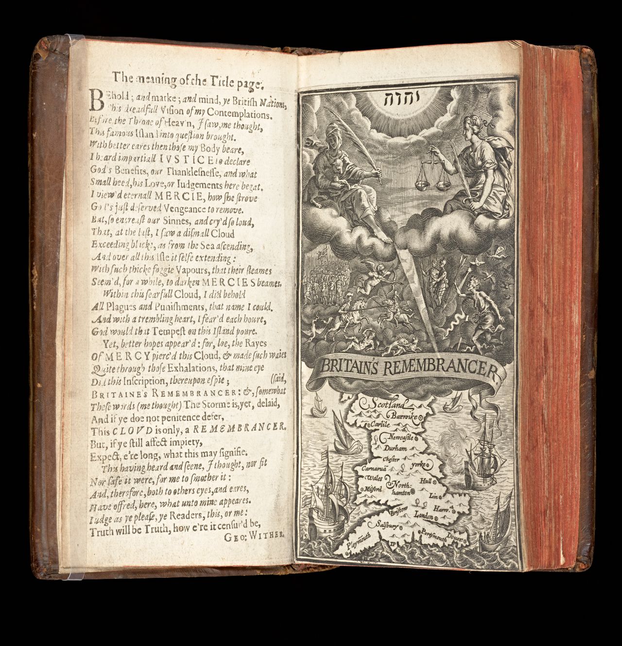 George Wither, <em>Britain's remembrancer containing a narration of the plague lately past; a declaration of the mischiefs present; and a prediction of iudgments to come; (if repentance prevent not.)...</em>, London, imprinted for Great Britaine, and are to be sold by Iohn Grismond in Ivie-Lane, 1628, State Library Victoria, Melbourne (RAREEMM 332/3)