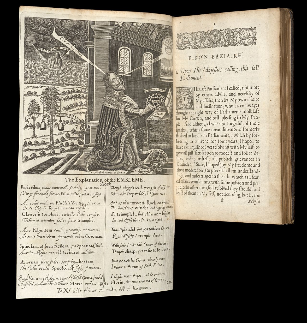 Charles Stuart and John Gauden, <em>Eikōn basilikē: the pourtraicture of His Sacred Majestie in his solitudes and sufferings...</em>, London, 1649, State Library Victoria, Melbourne (RAREEMM 122/13)